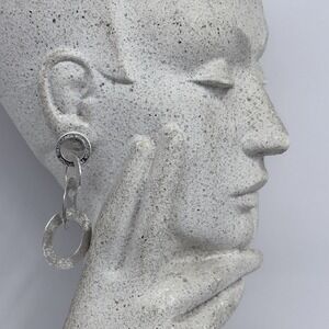 Pianegonda Sterling Tiered Circular Dangling Earrings Made in Italy 21 Grams